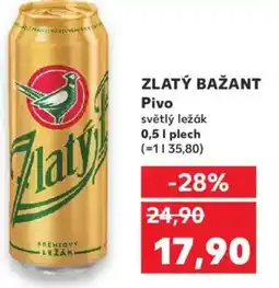 Kaufland ZLATÝ BAŽANT Pivo nabídka