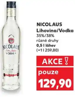 Kaufland NICOLAUS Lihovina/Vodka nabídka