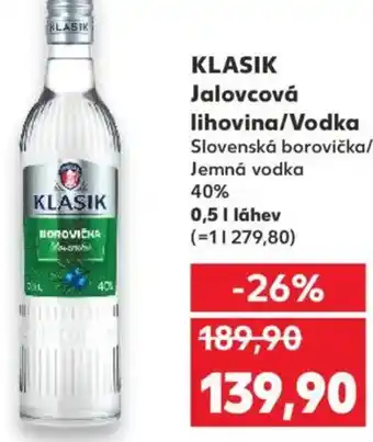 Kaufland KLASIK Jalovcová lihovina/Vodka nabídka