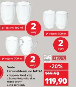 Kaufland Sada termosklenic na latté/ cappuccino/ čaj nabídka