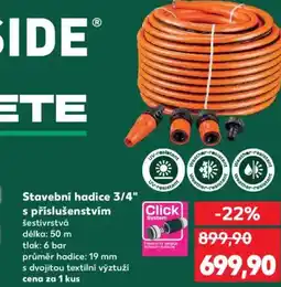 Kaufland Stavební hadice 3/4" s příslušenstvím nabídka