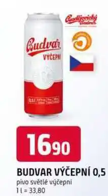 Trefa BUDVAR Pivo světlé výčepní 0,5l 0.5l plechovka nabídka