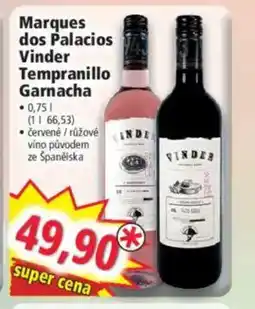 Norma Marques dos Palacios Vinder Tempranillo Garnacha nabídka