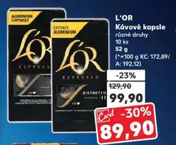 Kaufland L’OR kávové kapsle nabídka