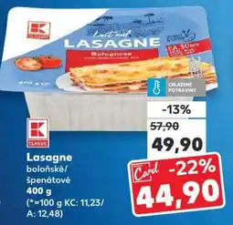 Kaufland Lasagne boloňské/špenátové nabídka