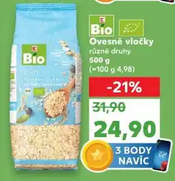 Kaufland Bio Ovesné vločky nabídka