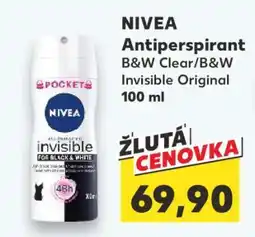 Kaufland NIVEA Antiperspirant B&W Clear/B&W Invisible Original 100 ml nabídka