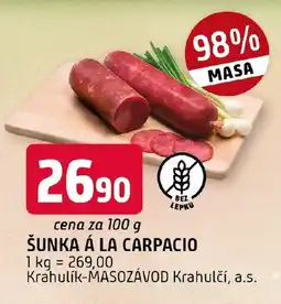 Terno Šunka á la carpacio nabídka