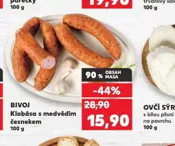 Kaufland Klobása s medvědím česnekem nabídka