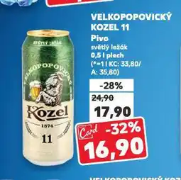 Kaufland Pivo velkopopovický kozel 11 nabídka