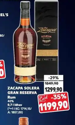 Kaufland Zacapa solera gran reserva rum nabídka