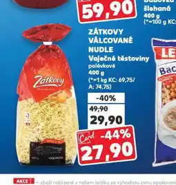 Kaufland Zátkovy válcované těstoviny nabídka
