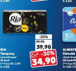 Kaufland Ria tampony nabídka