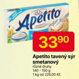 Hruška Apetito tavený sýr smetanový nabídka
