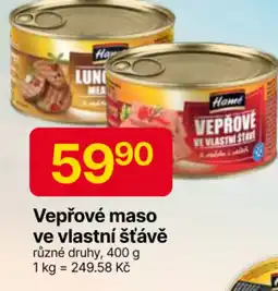 Hruška Vepřové maso ve vlastní šťávě nabídka