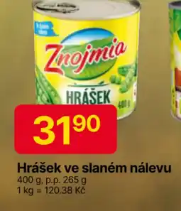 Hruška Znojmia Hrášek ve slaném nálevu nabídka