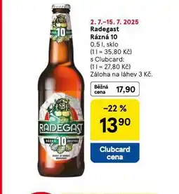 Tesco Pivo radegast rázná 10 nabídka