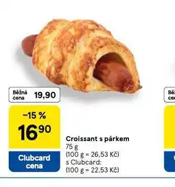Tesco Croissant s párkem nabídka