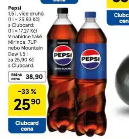 Tesco Pepsi, mirinda, 7up, mountain dew nabídka