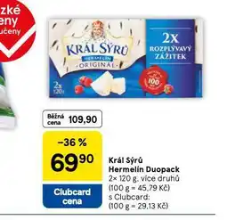 Tesco Král sýrů hermelín duopack nabídka