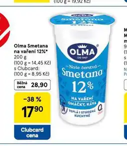 Tesco Olma smetana na vaření 12% nabídka