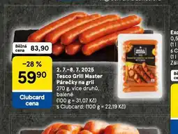 Tesco Párečky na gril nabídka