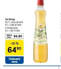 Tesco Yo sirup nabídka