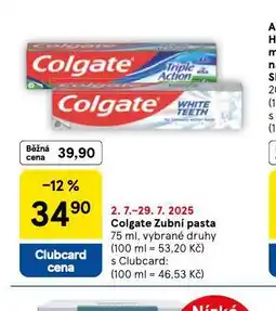 Tesco Colgate zubní pasta nabídka