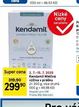 Tesco Kendamil mléčná výživa v prášku nabídka