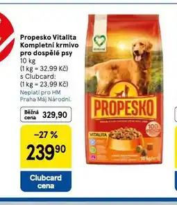 Tesco Propesko vitalita kompletní krmivo pro dospělé psy nabídka