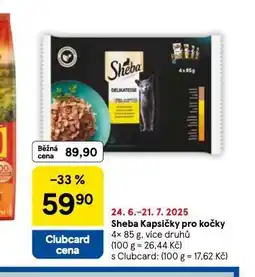 Tesco Sheba kapsičky pro kočky nabídka