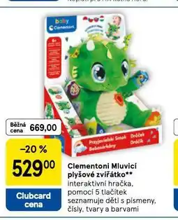 Tesco Clementoni mluvicí plyšové zvířátko nabídka