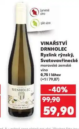 Kaufland Vinařství drnholec ryzlink rýnský nabídka