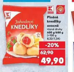 Kaufland Plněné ovocné knedlíky nabídka