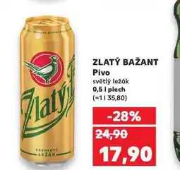 Kaufland Pivo zlatý bažant nabídka