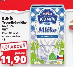Kaufland Trvanlivé mléko 1,5% nabídka