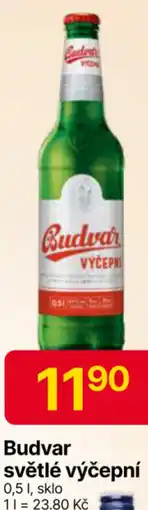 Hruška Budvar světlé výčepní nabídka