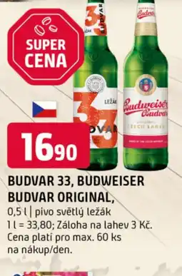 Terno Budvar 33, budweiser budvar original nabídka