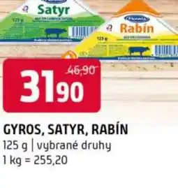 Terno Gyros, satyr, rabín nabídka