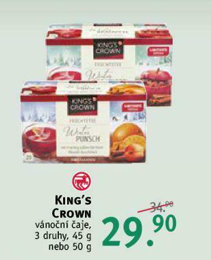 Rossmann King´s crown vánoční čaje nabídka