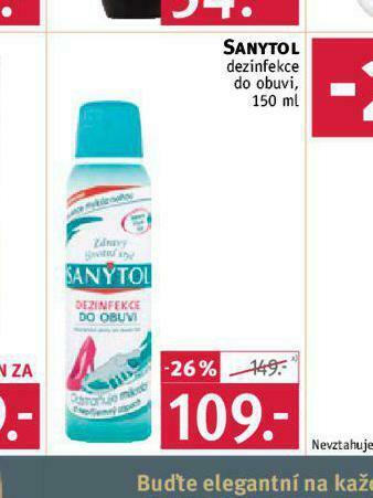 Rossmann Sanytol dezinfekce do obuvi nabídka