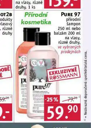 Rossmann Pure 97 přírodní šampon nabídka