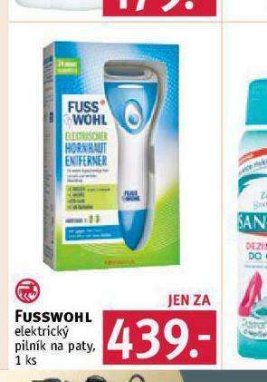 Rossmann Fusswohl elektrický pilník na paty nabídka