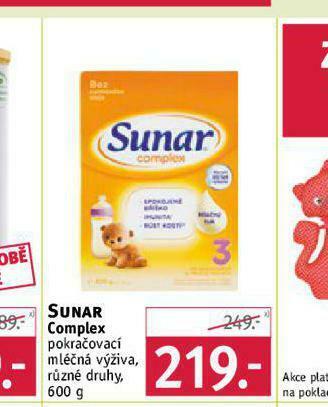 Rossmann Sunar complex pokračovací mléčná výživa nabídka