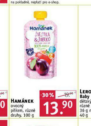Rossmann Hamánek ovocný příkrm nabídka