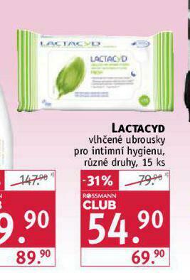 Rossmann Lactacyd vlhčené ubrousky nabídka