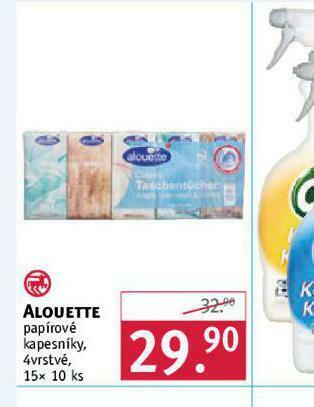 Rossmann Alouette papírové kapesníky nabídka