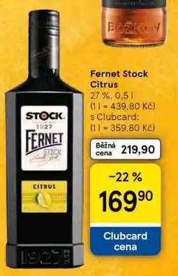 Tesco Fernet Stock Citrus nabídka