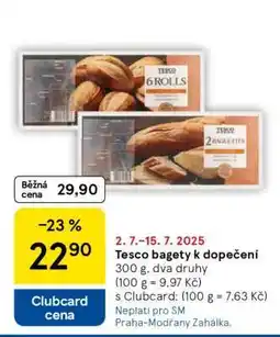 Tesco Tesco bagety k dopečení nabídka