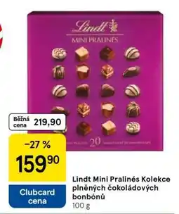 Tesco Lindt Mini Pralinés Kolekce plněných čokoládových bonbónů nabídka